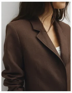 Country Road Linen Relaxed Blazer in Cocoa