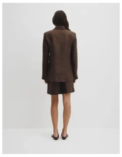 Country Road Linen Relaxed Blazer in Cocoa