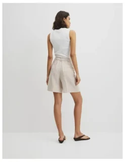 Country Road Longline Linen Short in Bisque