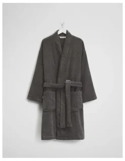 Country Road Mara Australian Cotton Bath Robe in Charcoal