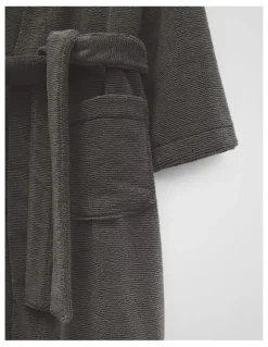 Country Road Mara Australian Cotton Bath Robe in Charcoal