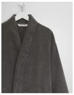 Country Road Mara Australian Cotton Bath Robe in Charcoal