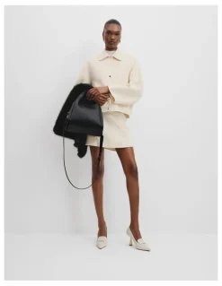 Country Road Middle Zip Crossbody Bag in Black
