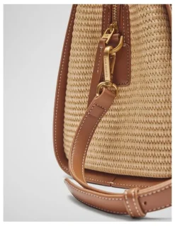 Country Road Middle Zip Crossbody Bag in Natural