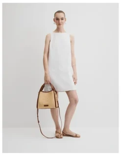 Country Road Middle Zip Crossbody Bag in Natural