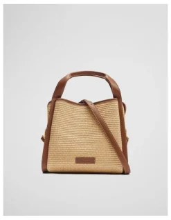 Country Road Middle Zip Crossbody Bag in Natural