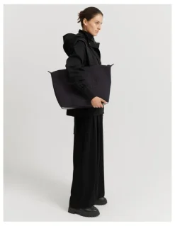 Country Road Nylon Soft Zip Tote in Black