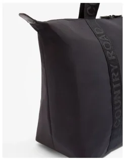 Country Road Nylon Soft Zip Tote in Black