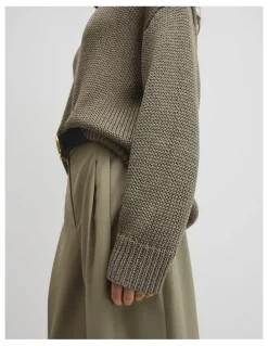 Country Road Organically Grown Cotton Tape Yarn Sweater in Thyme