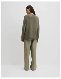 Country Road Organically Grown Cotton Tape Yarn Sweater in Thyme