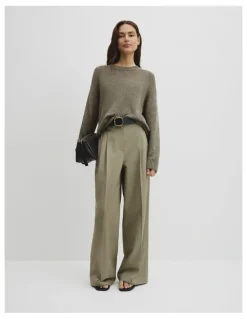 Country Road Organically Grown Cotton Tape Yarn Sweater in Thyme