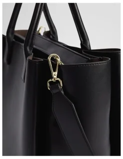 Country Road Panelled Work Tote in Black