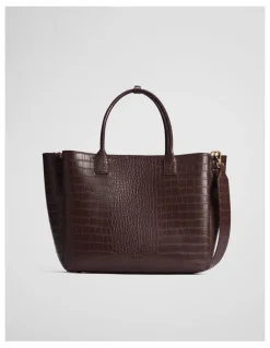 Country Road Panelled Work Tote in Chocolate