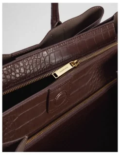 Country Road Panelled Work Tote in Chocolate