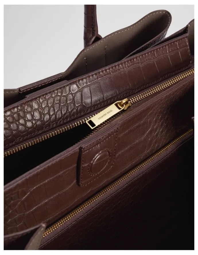Country Road Panelled Work Tote in Chocolate