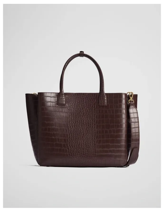 Country Road Panelled Work Tote in Chocolate