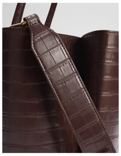 Country Road Panelled Work Tote in Chocolate