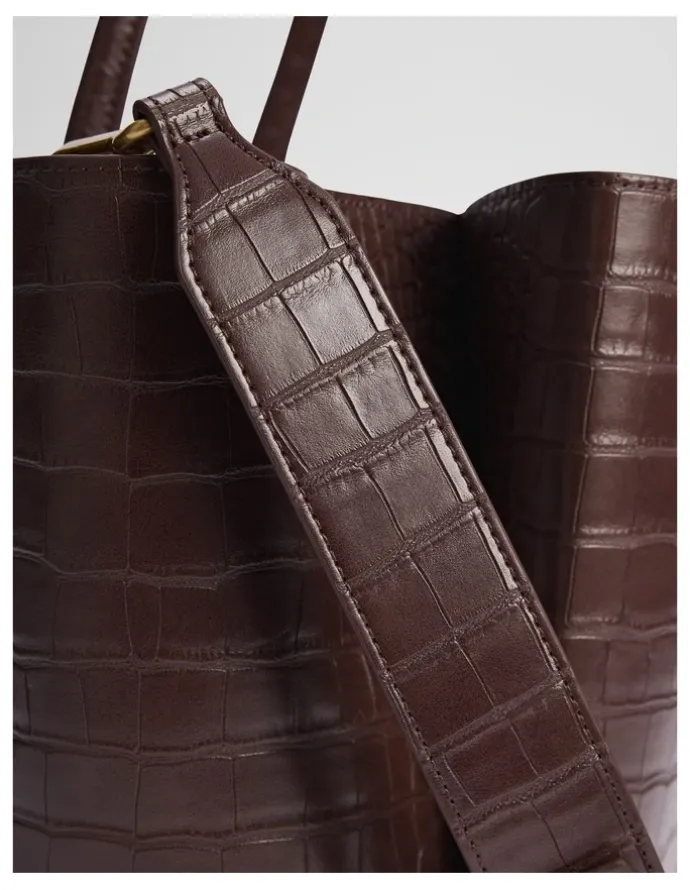 Country Road Panelled Work Tote in Chocolate