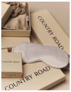 Country Road Silk Eye Mask in Snow