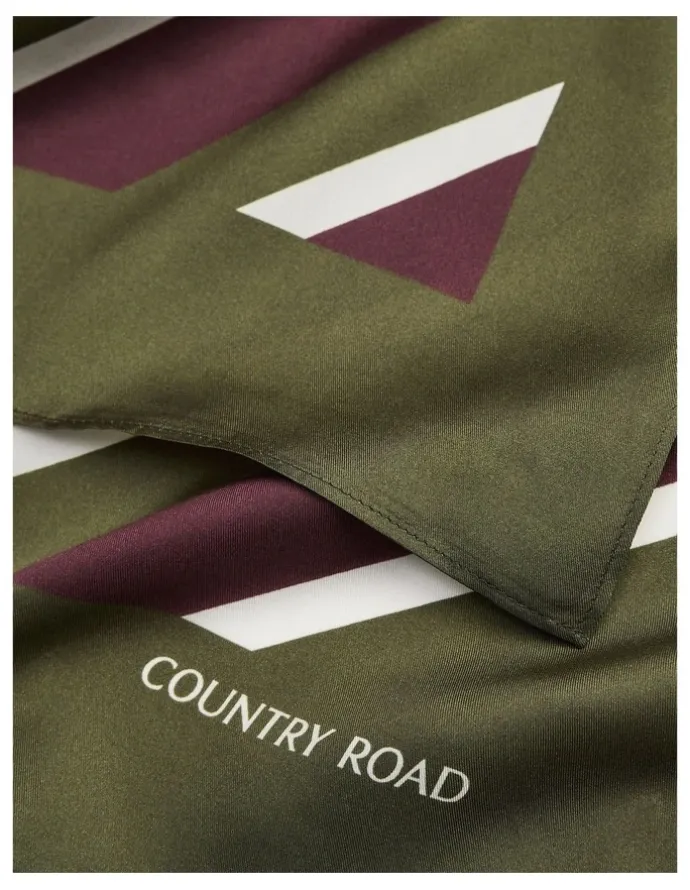 Country Road Silk Multi Stripe Scarf in Olivine