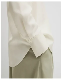 Country Road Silk Shirt in Antique White
