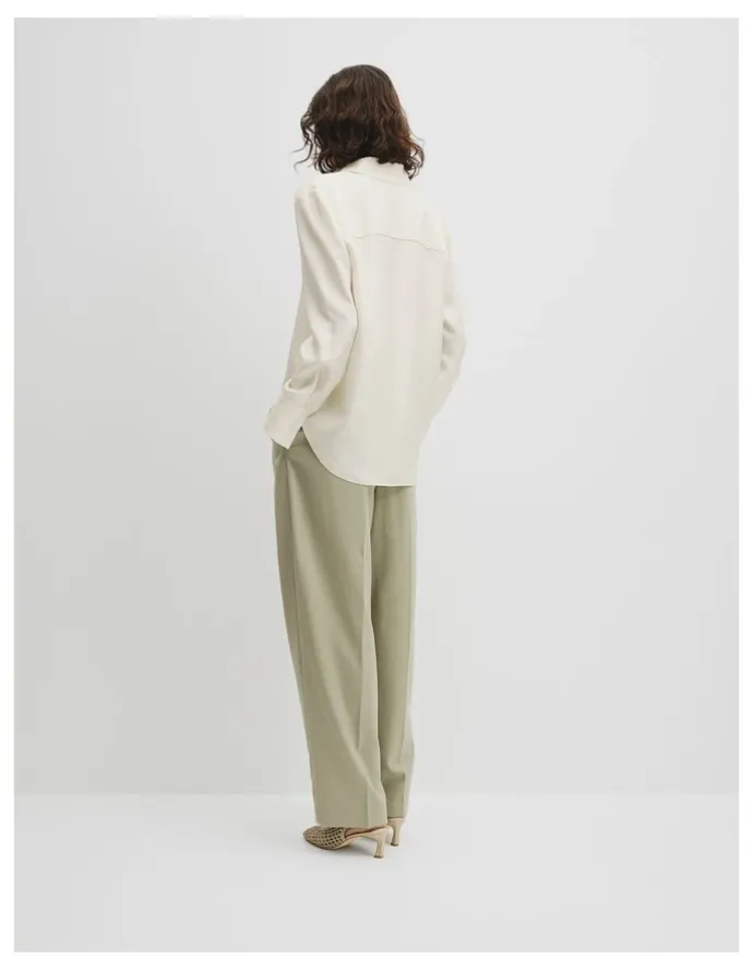 Country Road Silk Shirt in Antique White