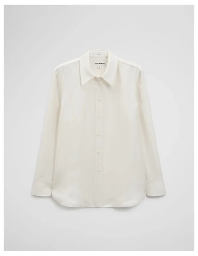Country Road Silk Shirt in Antique White