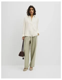 Country Road Silk Shirt in Antique White