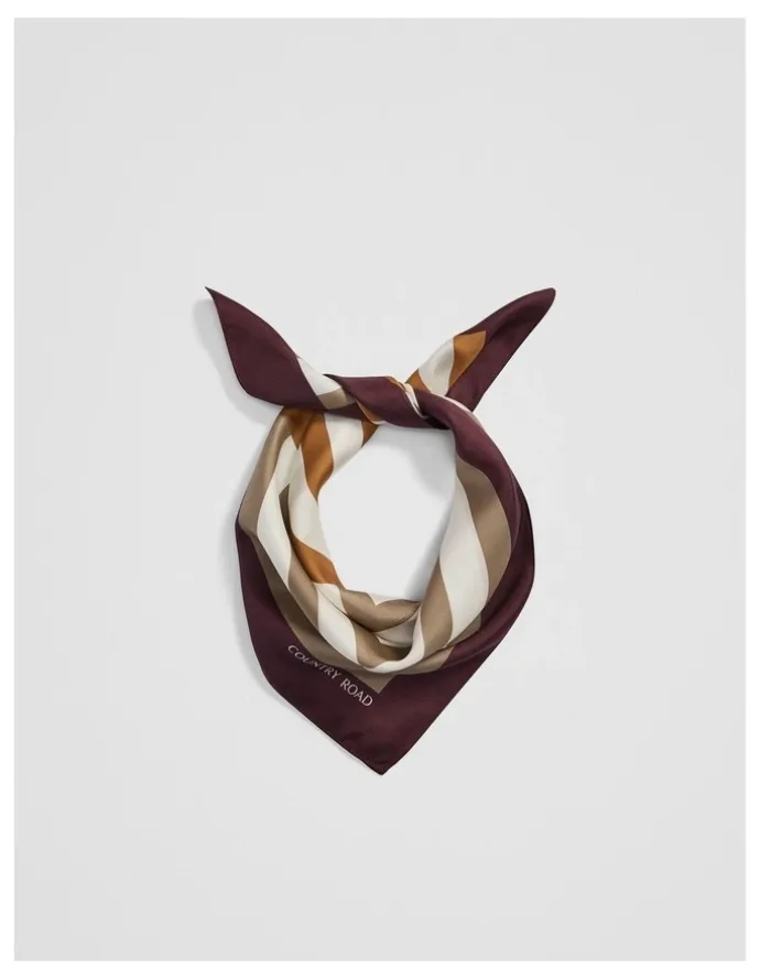 Country Road Silk Stripe Scarf in Birch