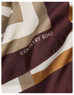 Country Road Silk Stripe Scarf in Birch