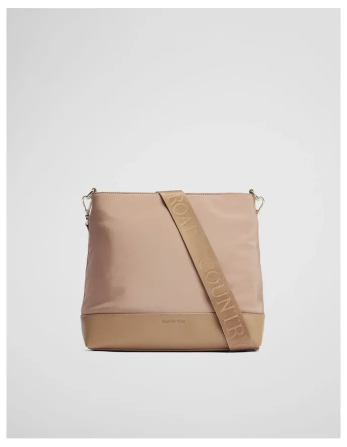 Country Road Soft Top Zip Crossbody in Light Sand