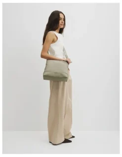 Country Road Soft Top Zip Crossbody Bag in Light Sage