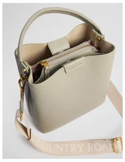 Country Road Spliced Bucket Bag in Light Sage