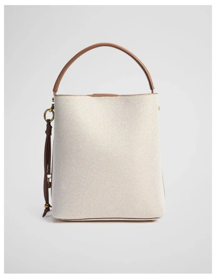 Country Road Spliced Bucket Bag in Natural