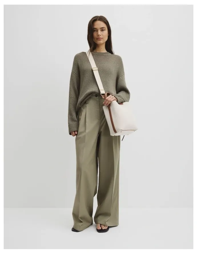 Country Road Spliced Bucket Bag in Natural