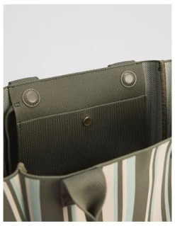 Country Road Stripe Knit Shopper in Thyme