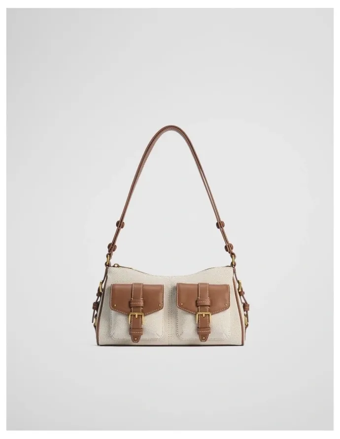 Country Road Stud Detail Shoulder Bag in Tan