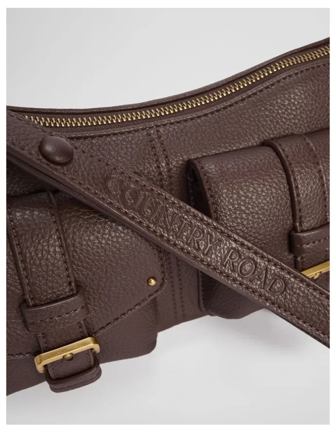 Country Road Stud Detail Shoulder Bag in Mocha