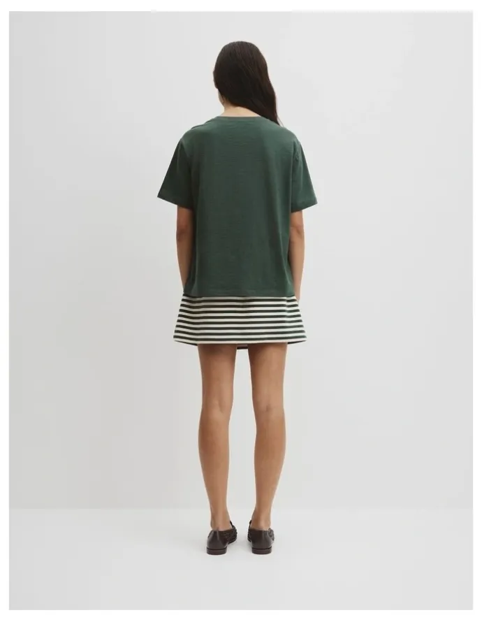 Country Road Textured Short Sleeve Slub T-shirt in Evergreen