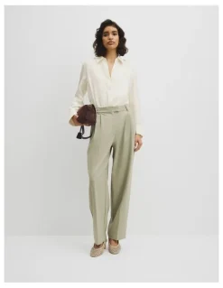 Country Road Wool Blend Tailored Pant in Pistachio