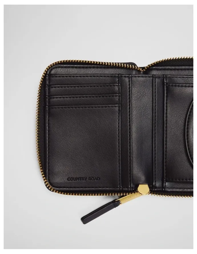 Country Road Zip Around Wallet in Black