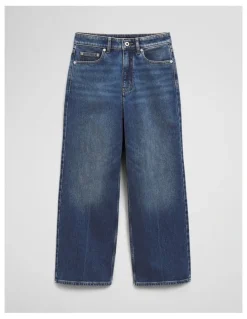 Country Road Classic High Rise Wide Leg Jean in Washed Indigo