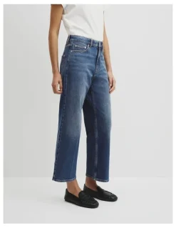 Country Road Classic High Rise Wide Leg Jean in Washed Indigo