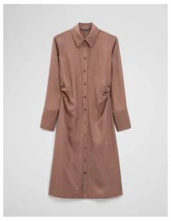 Country Road Draped Waist Dress in Deep Chestnut