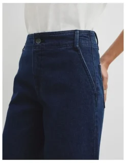 Country Road Refined High Rise Wide Leg Jean in Ink Wash