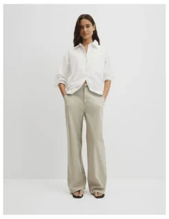 Country Road Refined High Rise Wide Leg Jean in Sage Green