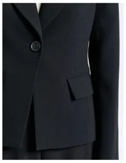 Cue Crepe Cropped Blazer