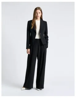 Cue Crepe Cropped Blazer