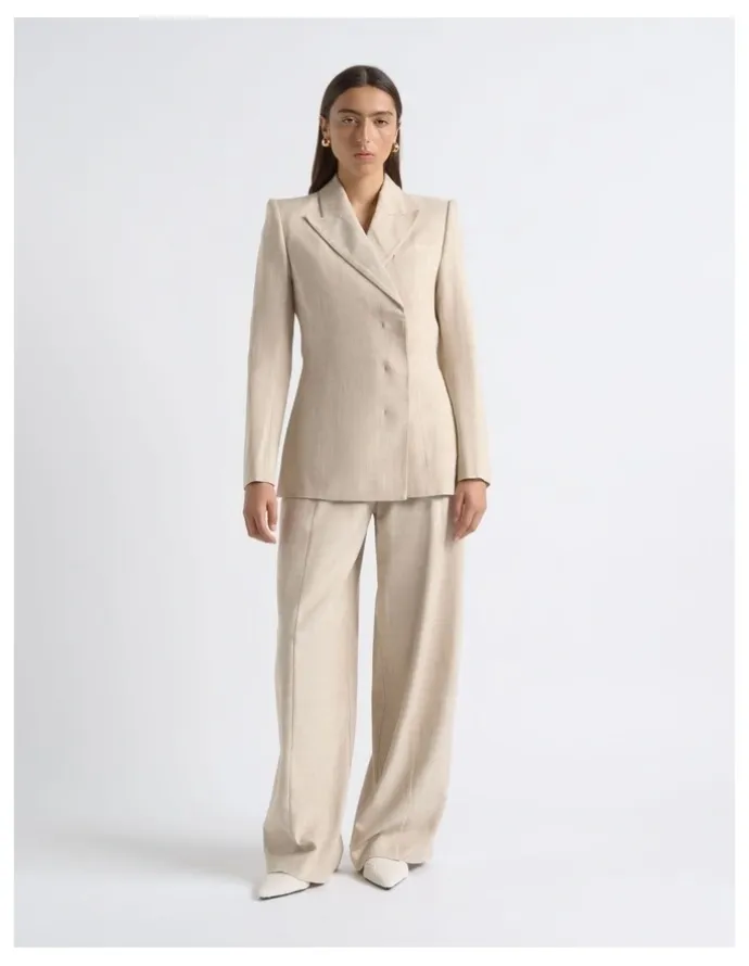 Cue Double Breasted Concealed Blazer