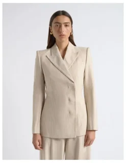 Cue Double Breasted Concealed Blazer